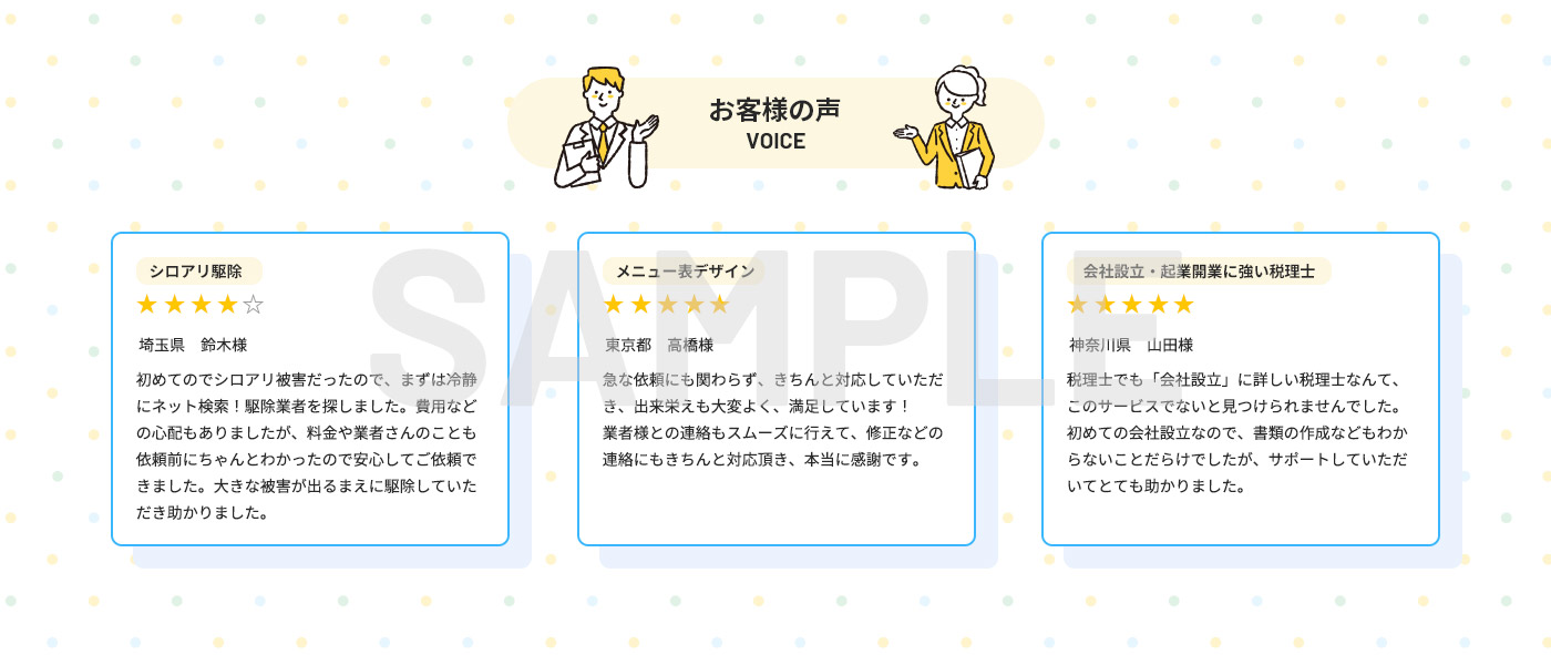 口コミ投稿サンプル